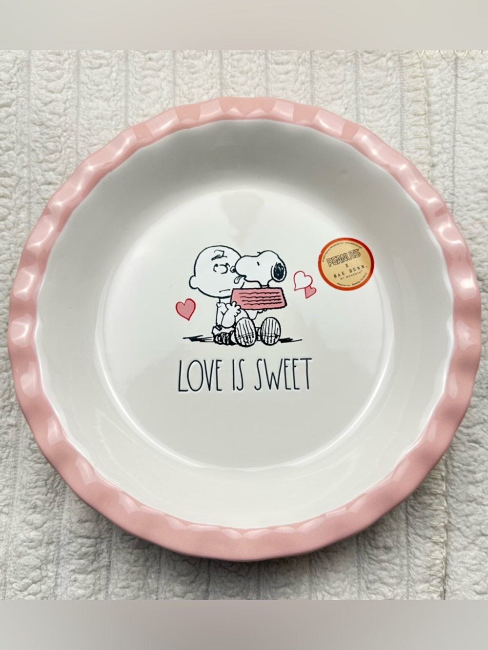 Rae Dunn Snoopy Peanuts Bakeware Pie Plate Baking Dish